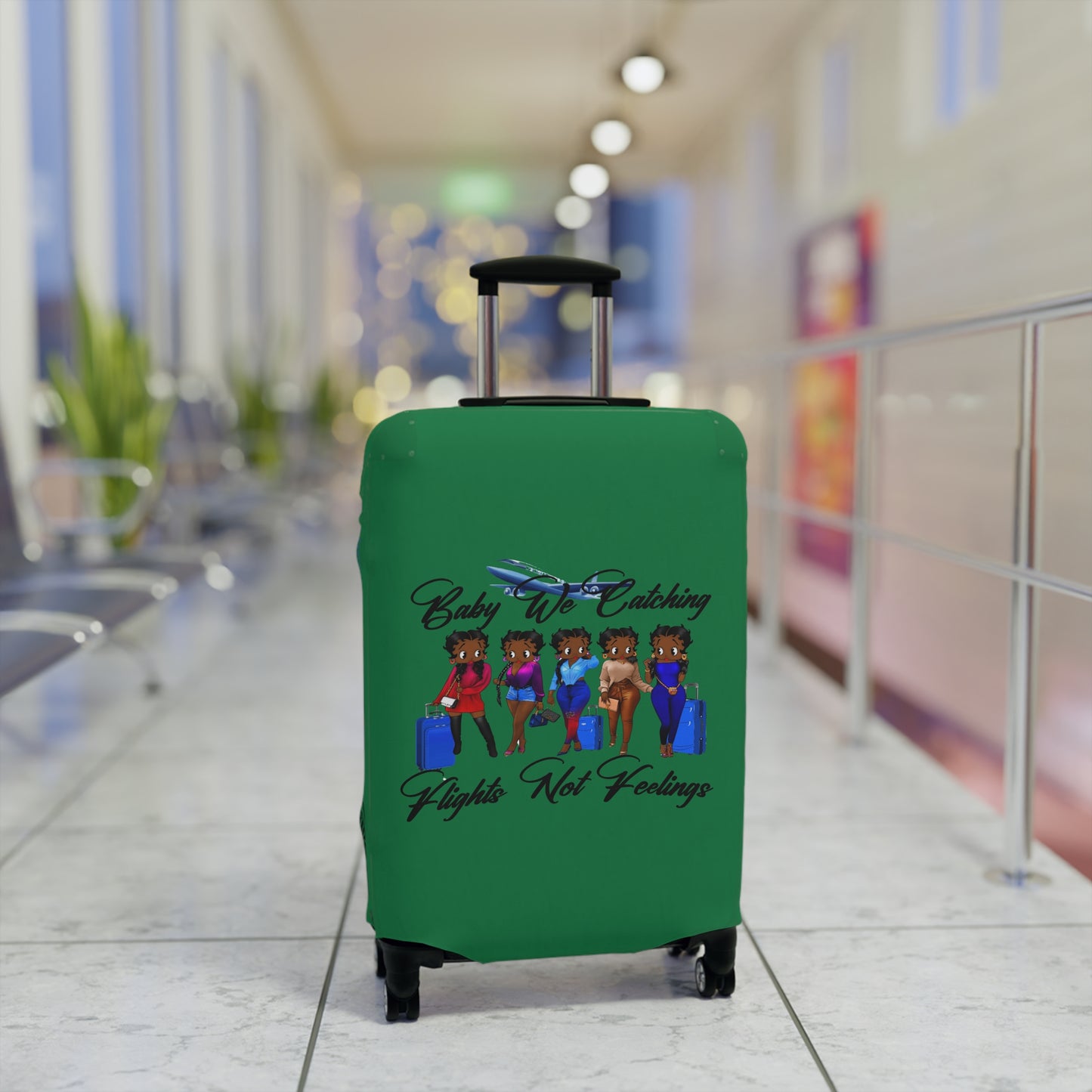 We Catching Flights - Luggage Cover- Dark Green