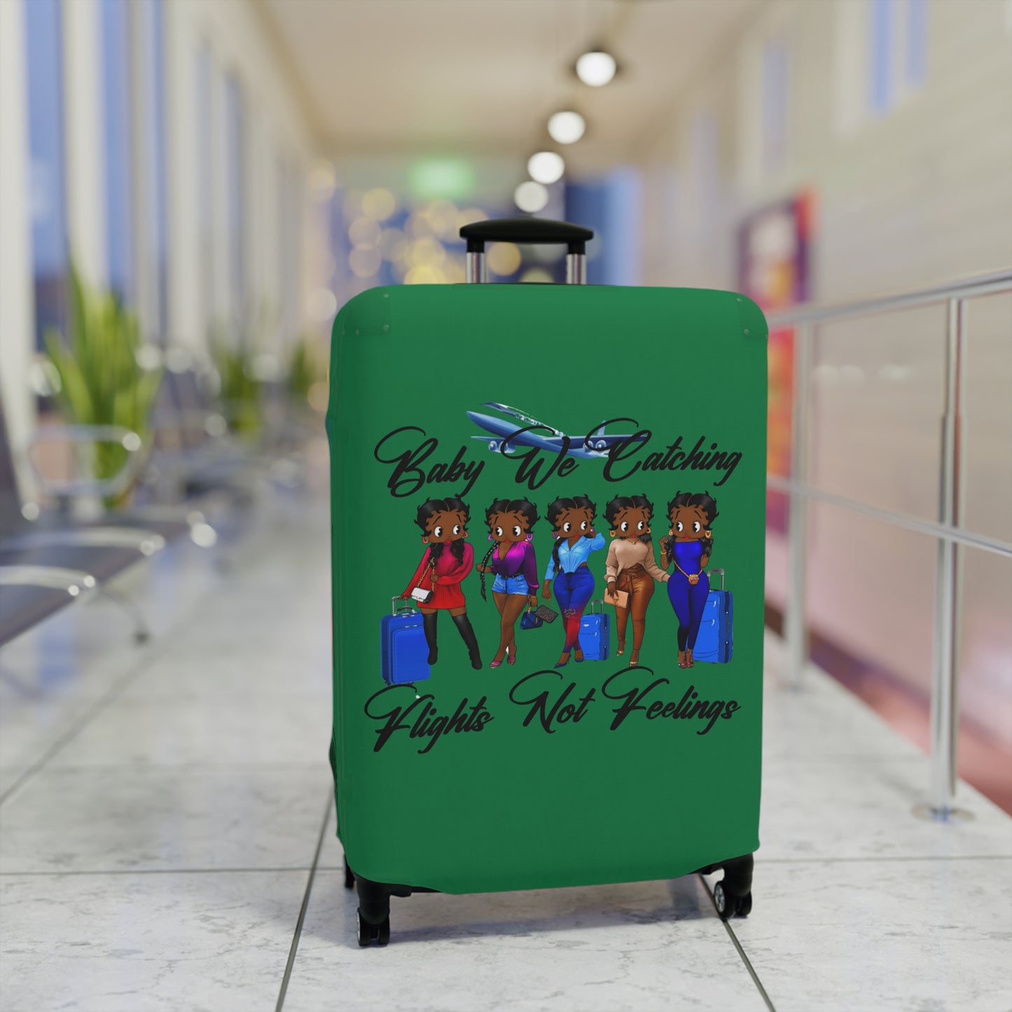 We Catching Flights - Luggage Cover- Dark Green