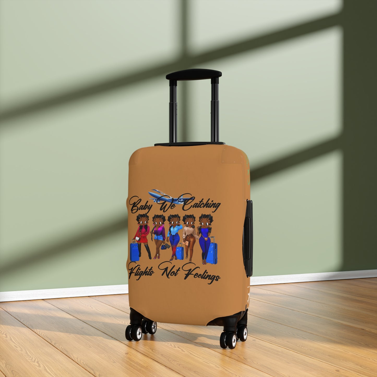 We Catching Flights - Luggage Cover- Light Brown