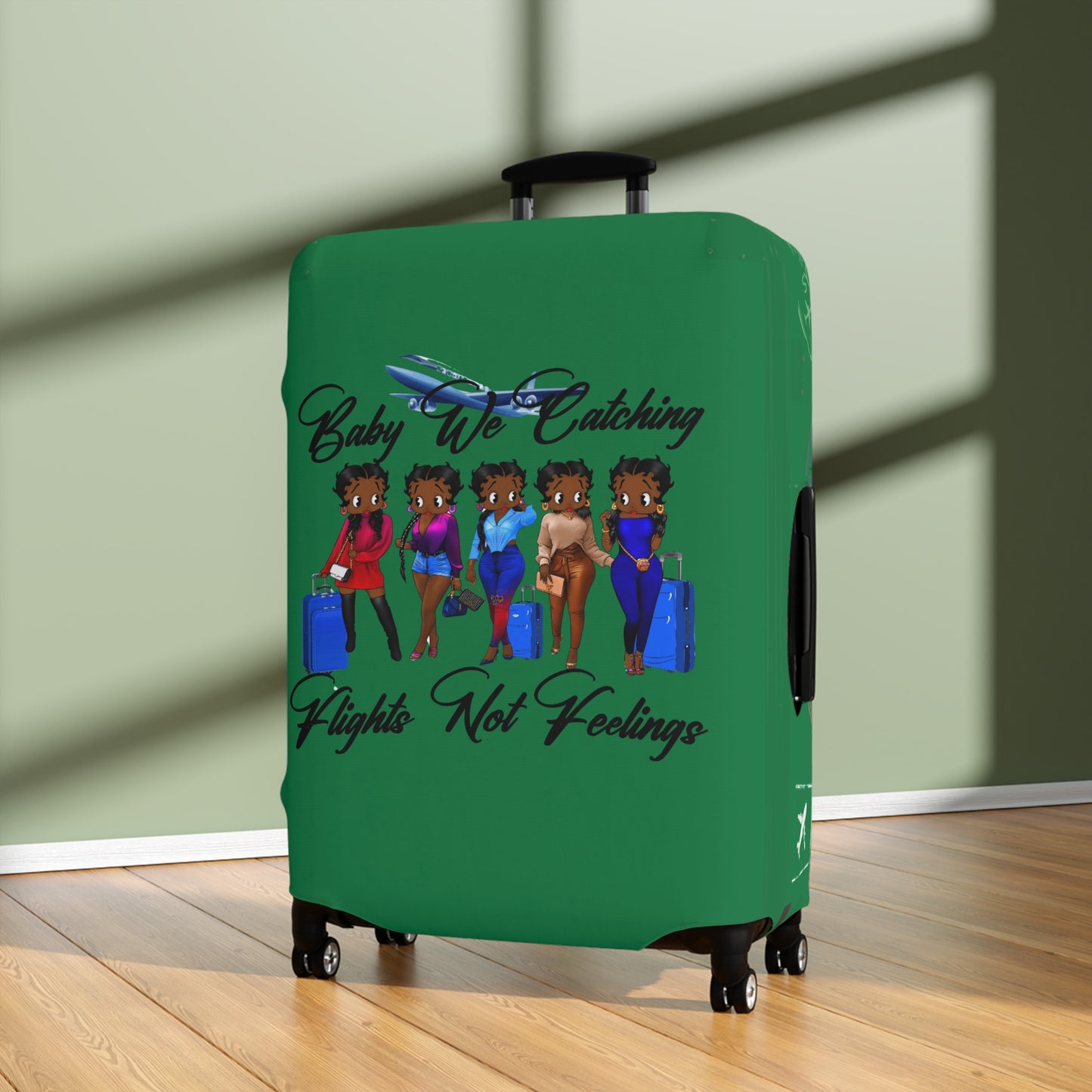 We Catching Flights - Luggage Cover- Dark Green