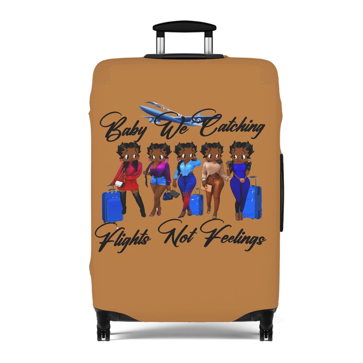 We Catching Flights - Luggage Cover- Light Brown