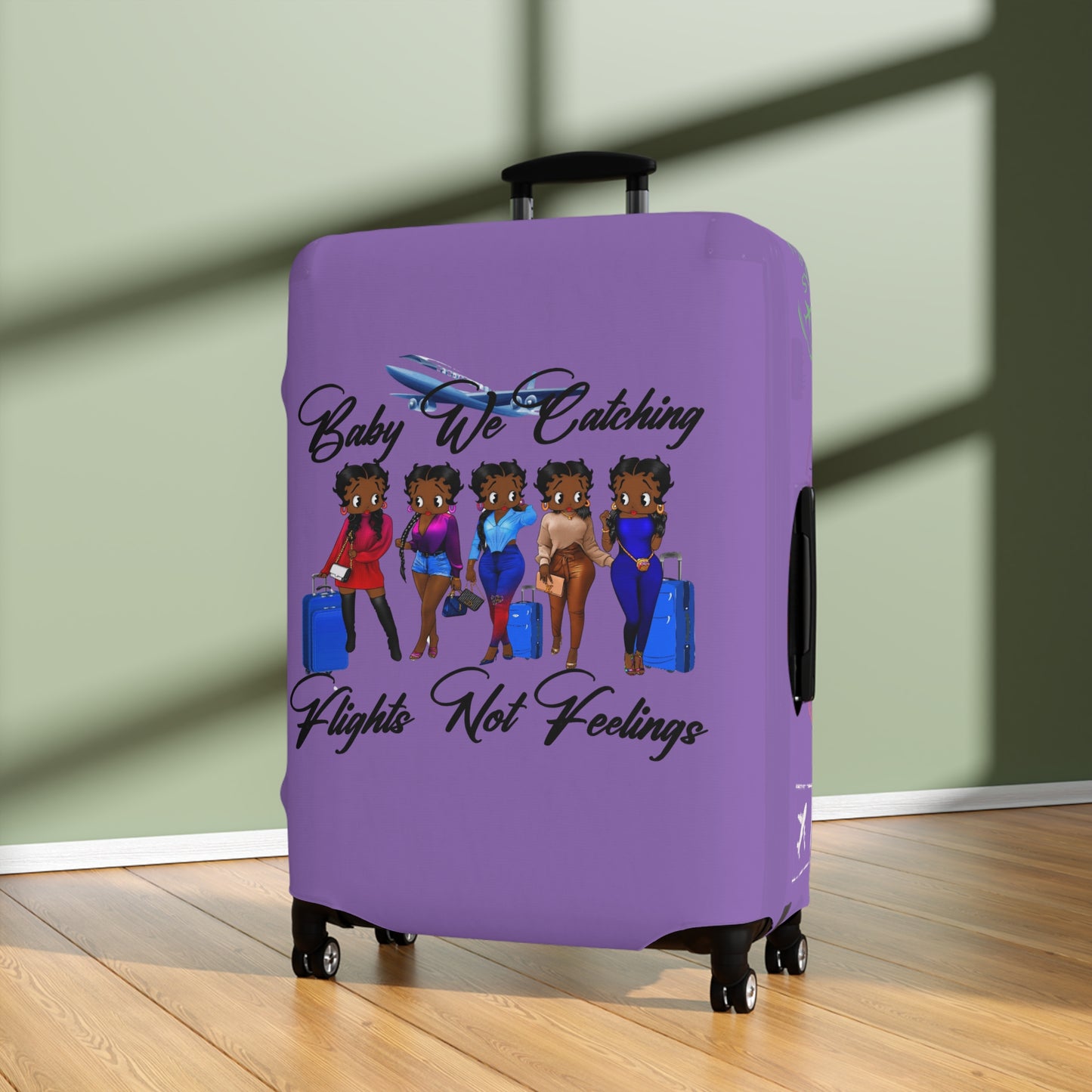We Catching Flights - Luggage Cover- Light Purple