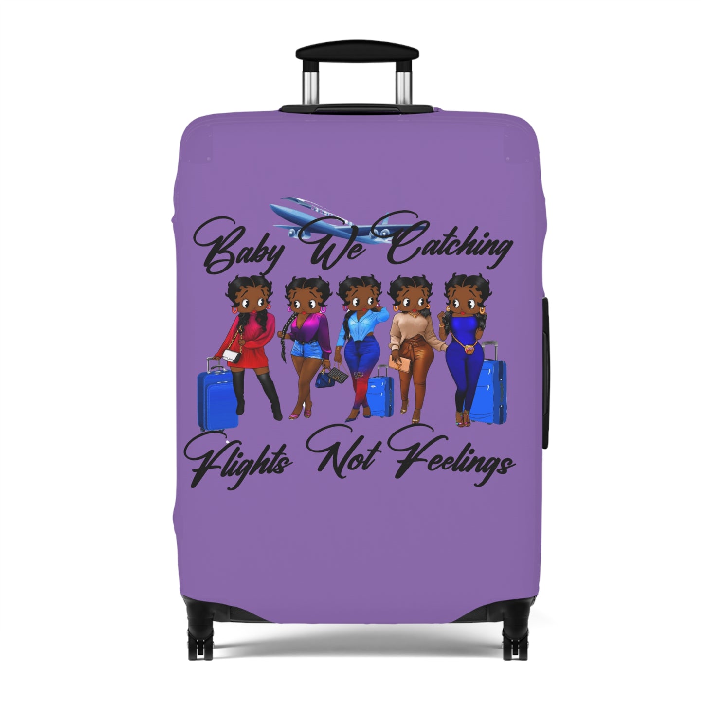 We Catching Flights - Luggage Cover- Light Purple