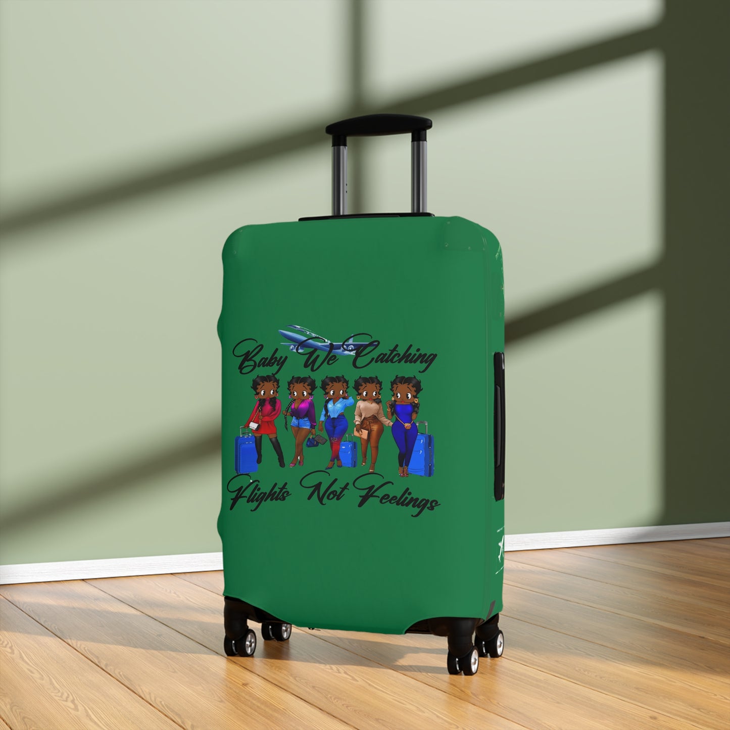 We Catching Flights - Luggage Cover- Dark Green