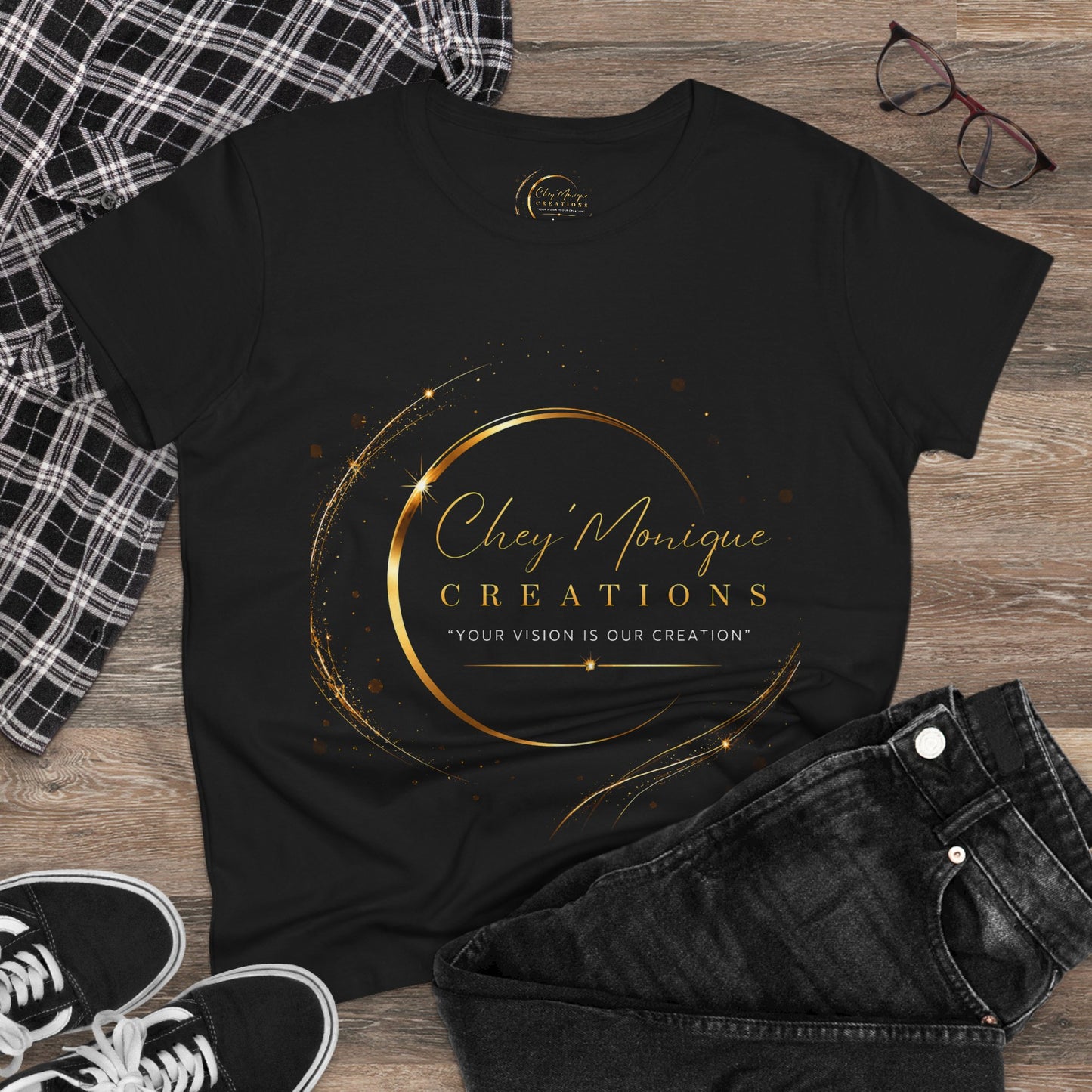 Chey'Monique Creations Building Brands Women's Midweight Cotton Tee