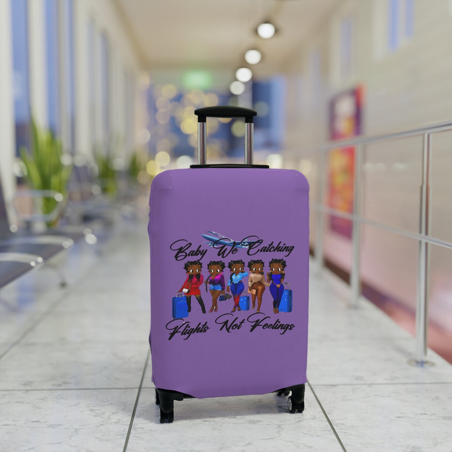 We Catching Flights - Luggage Cover- Light Purple
