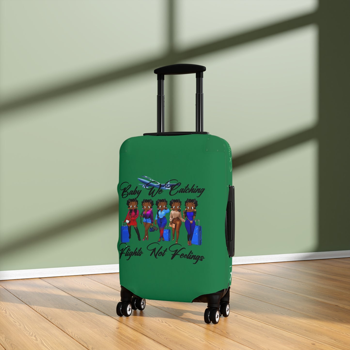 We Catching Flights - Luggage Cover- Dark Green
