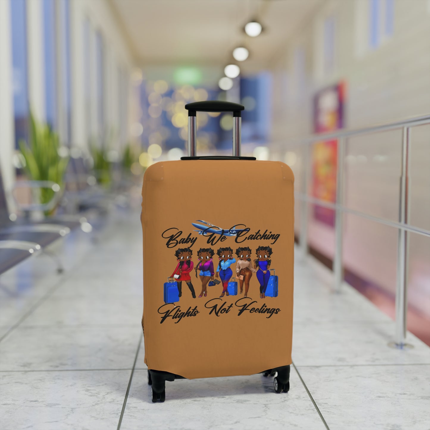 We Catching Flights - Luggage Cover- Light Brown