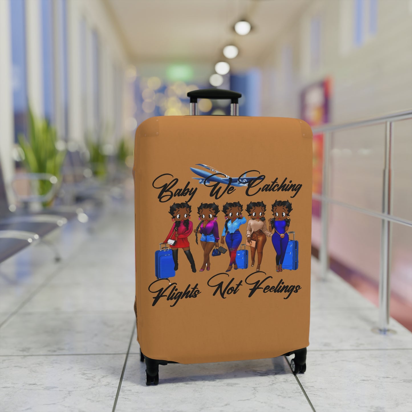 We Catching Flights - Luggage Cover- Light Brown