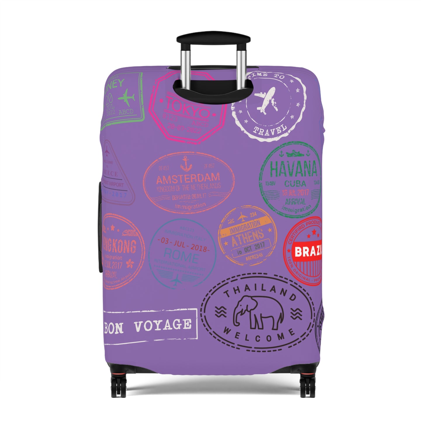 We Catching Flights - Luggage Cover- Light Purple