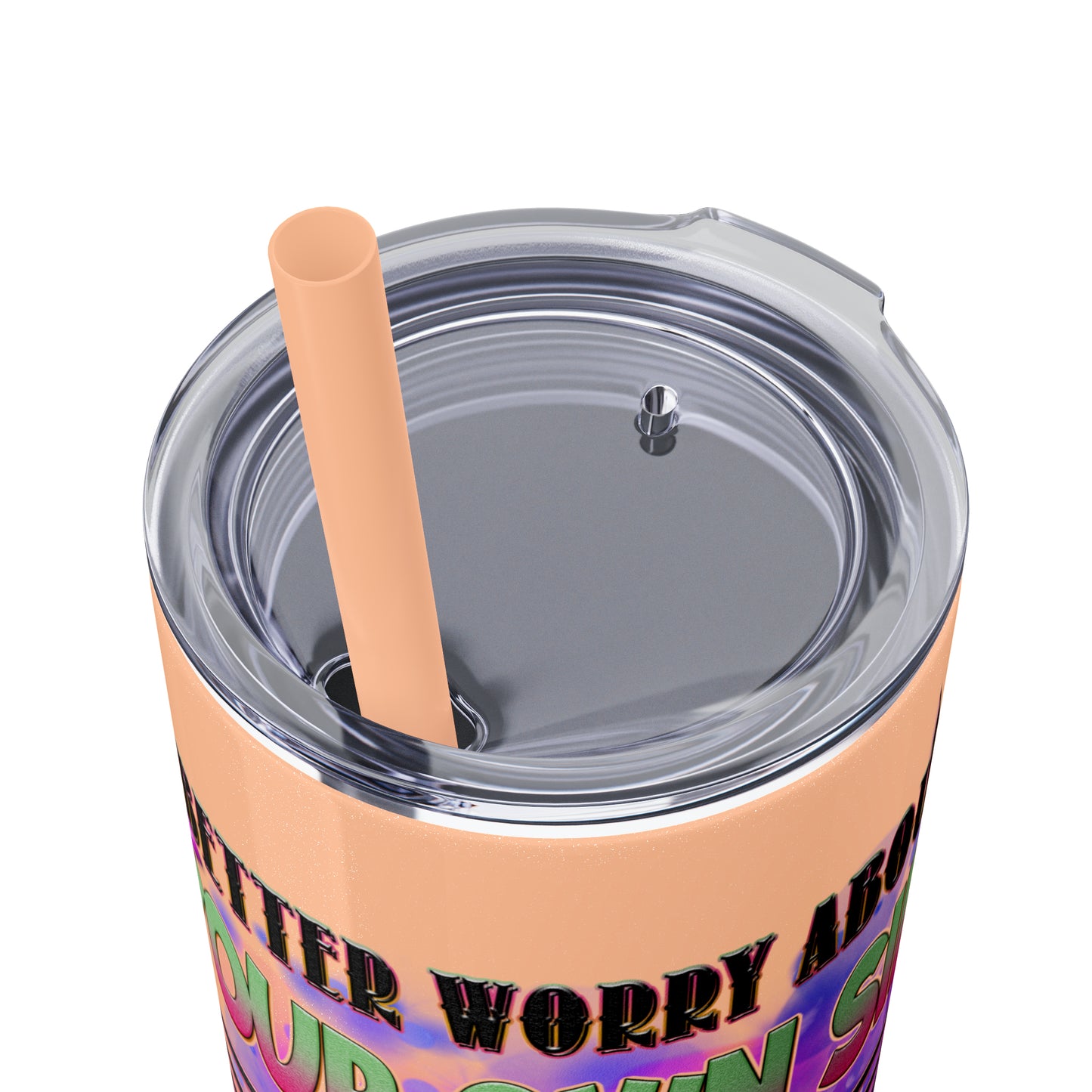 Betty Boop Worry About Your Own Sins, Skinny Tumbler with Straw, 20oz