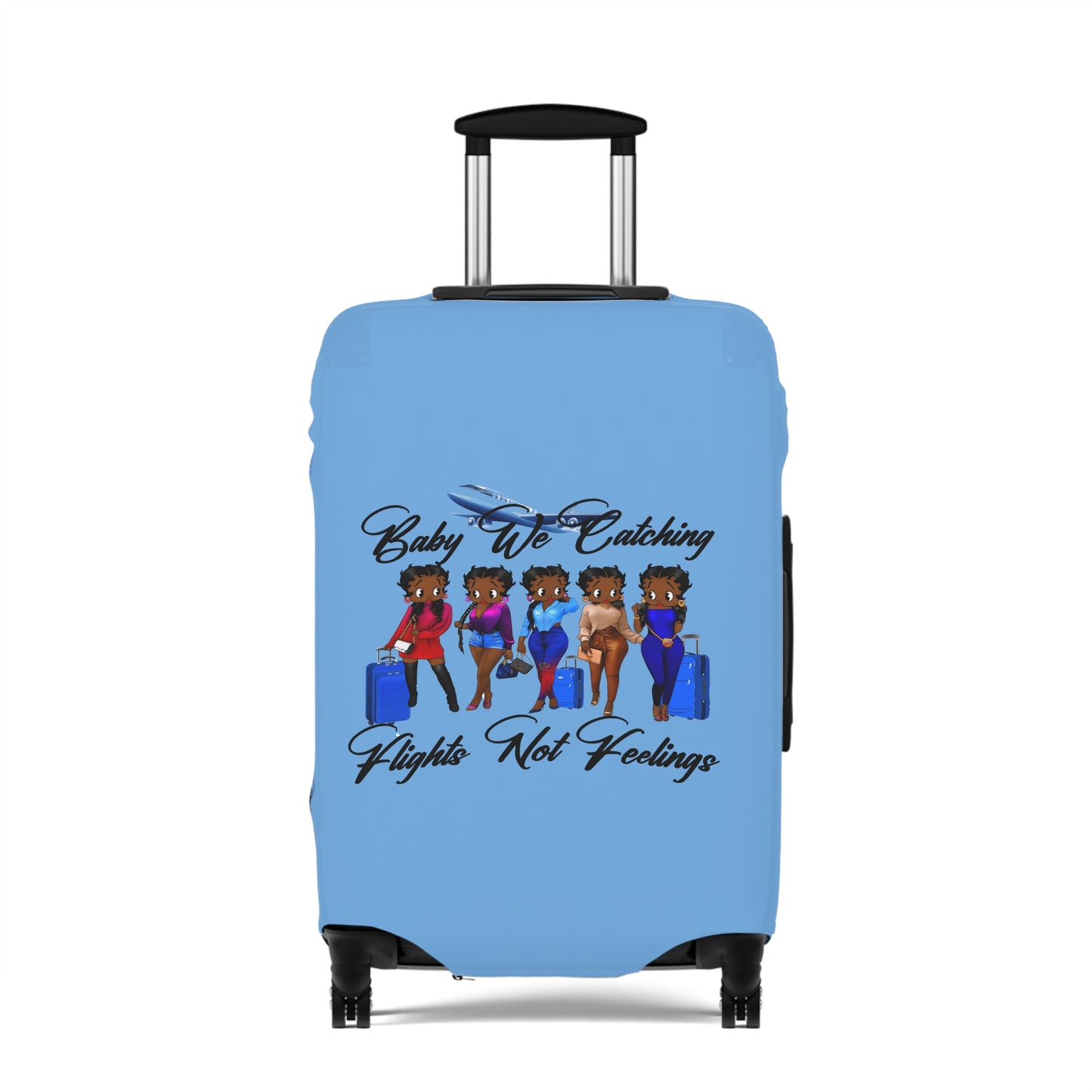 We Catching Flights - Luggage Cover- Light Blue