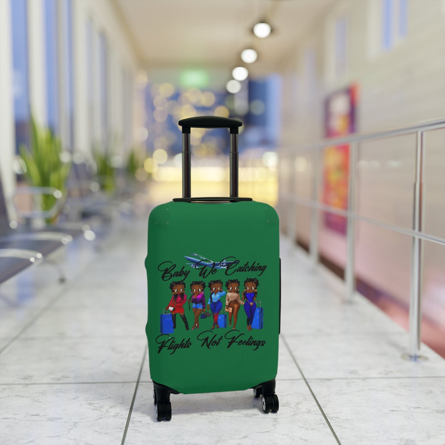 We Catching Flights - Luggage Cover- Dark Green