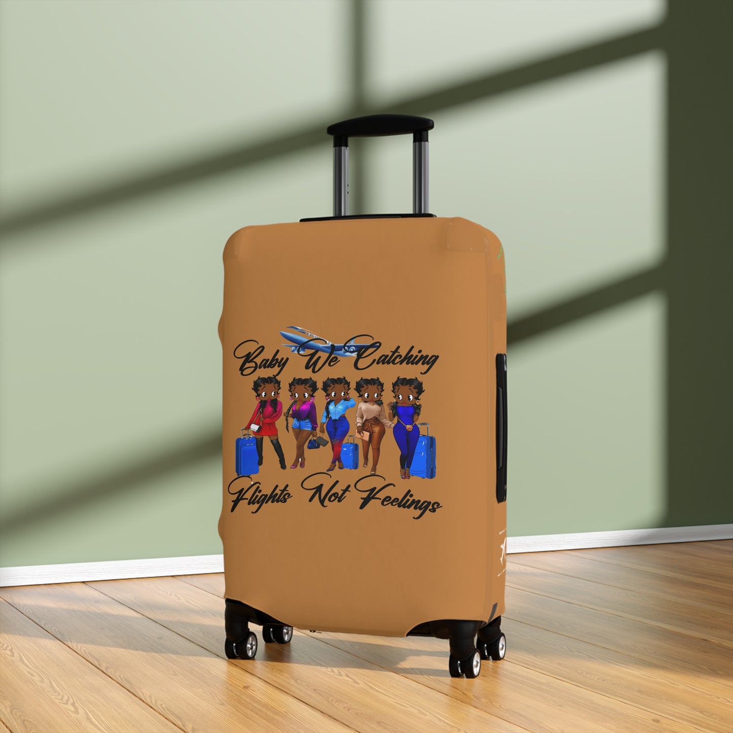 We Catching Flights - Luggage Cover- Light Brown