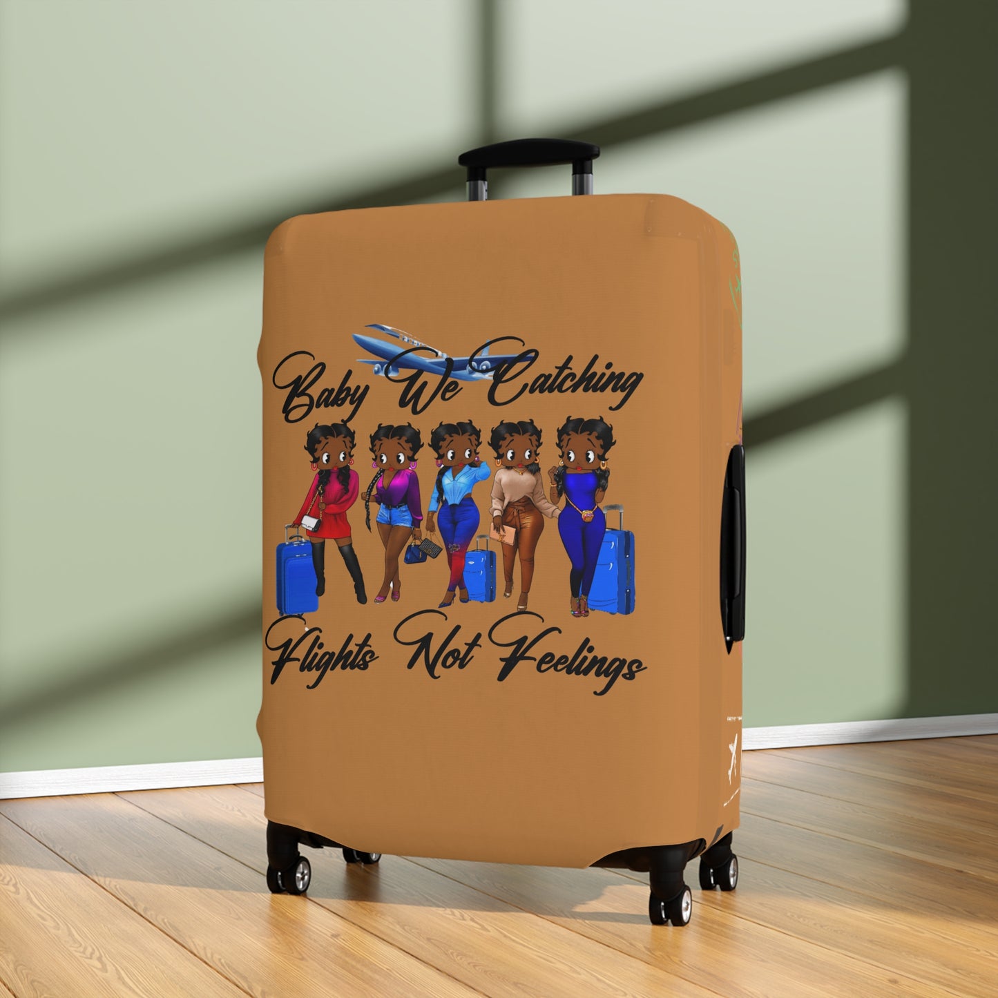 We Catching Flights - Luggage Cover- Light Brown