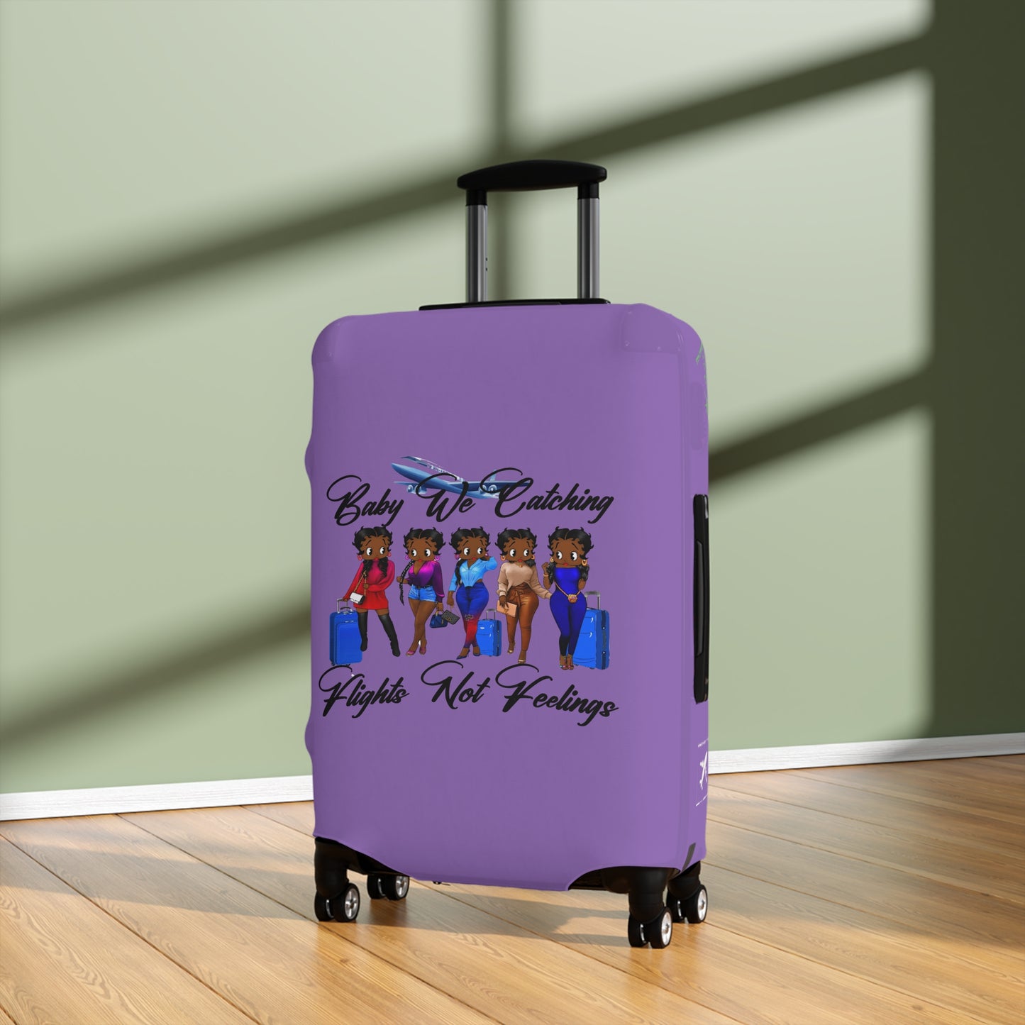 We Catching Flights - Luggage Cover- Light Purple