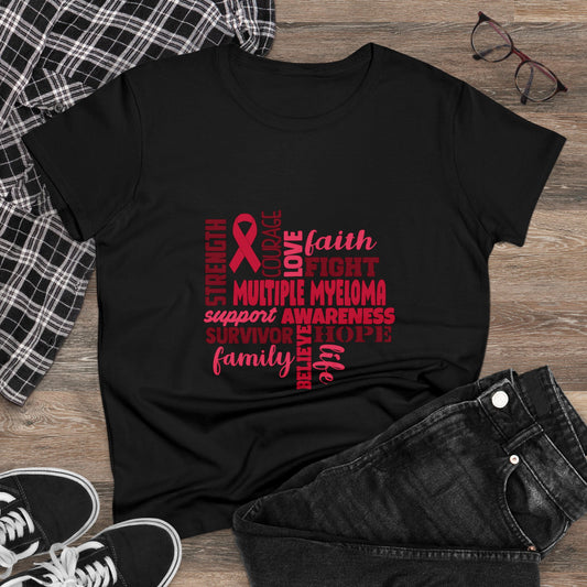 Multiple Myeloma Women's Tee, Faith, Cancer Awareness T-Shirt