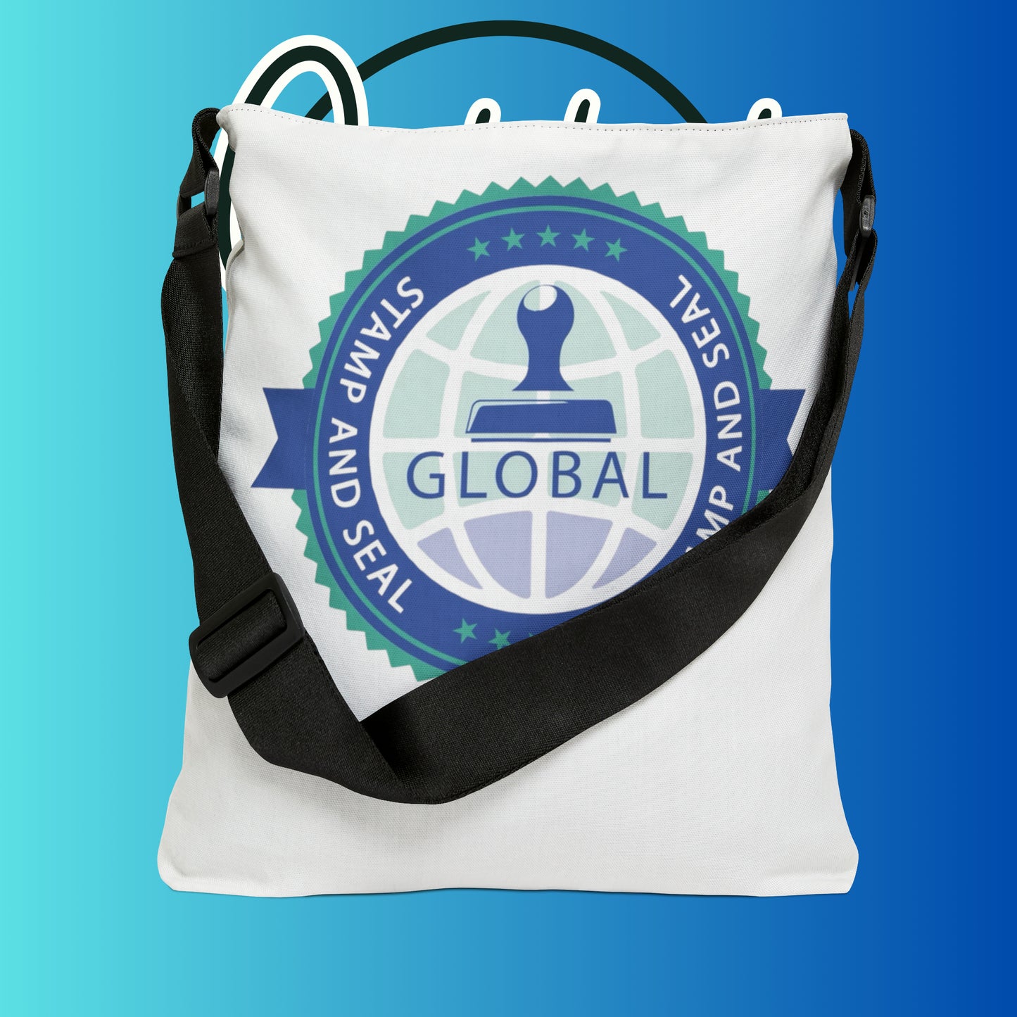 Global Stamp & Seal Adjustable Tote Bag (AOP)