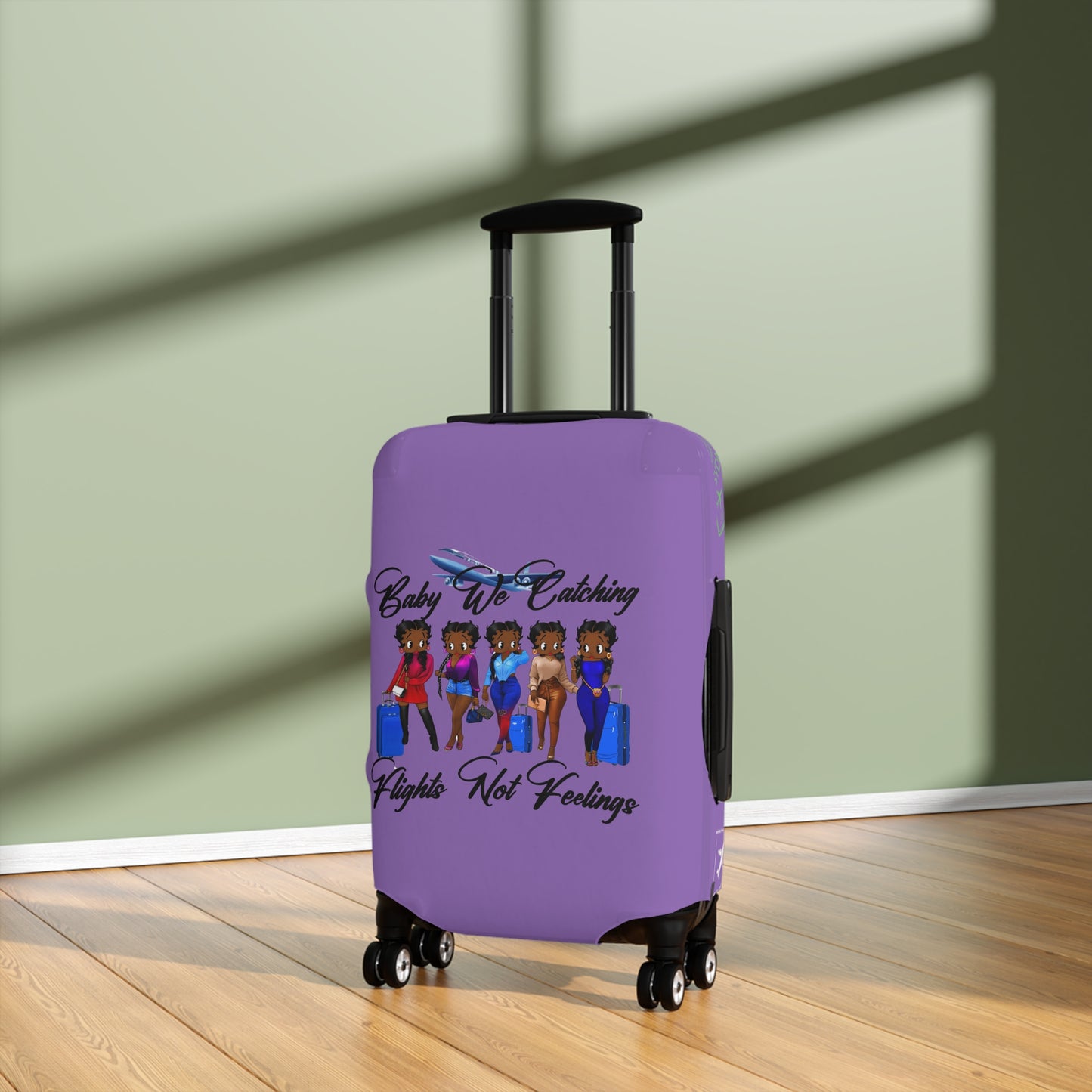 We Catching Flights - Luggage Cover- Light Purple