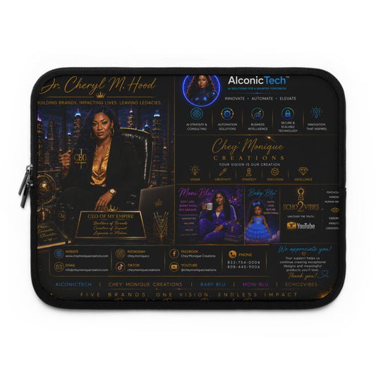 Laptop Sleeve — Luxury Black & Gold Professional Brand Collage
