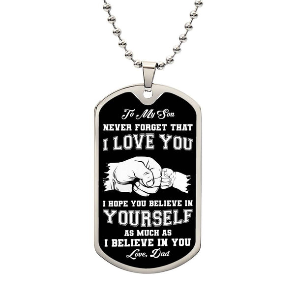 To my son dog hot sale tag